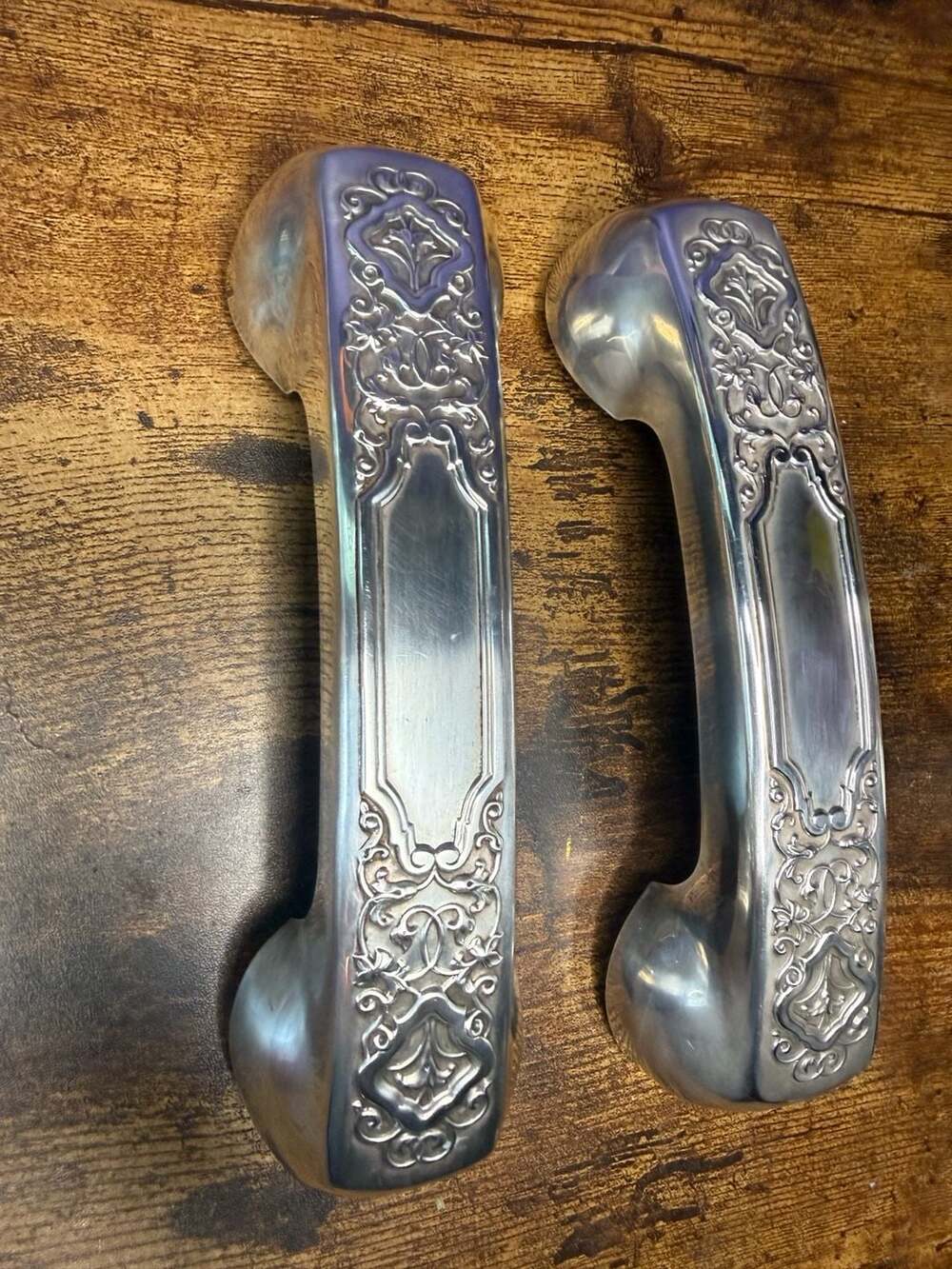 Gorham Silverplate Vintage Telephone Handset Receiver Covers Pair